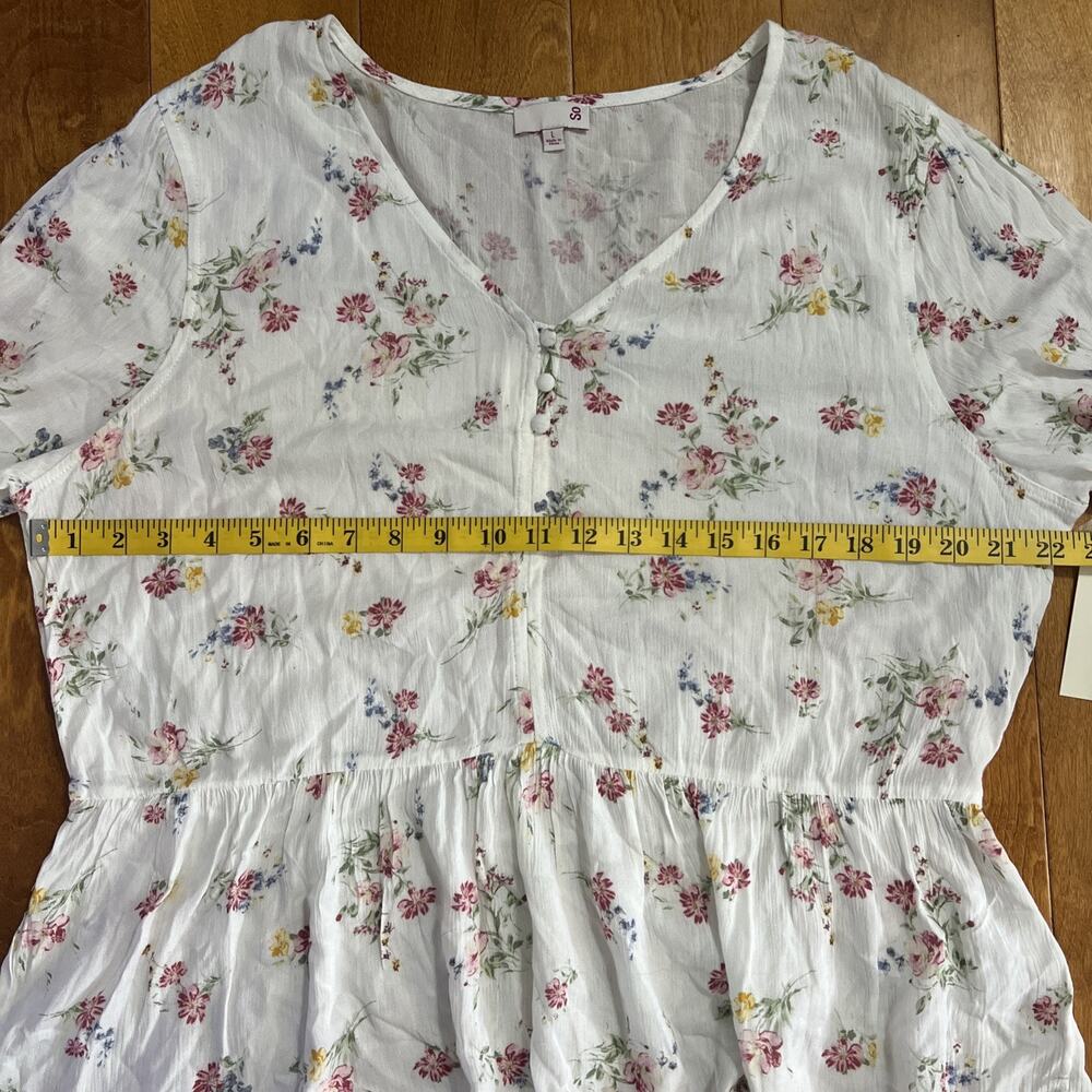 So Floral Bohemian Long Sleeve Top Size L Ivory Fairy Indie Romantic Ethereal - Picture 5 of 12